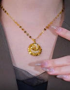 Mesh Zircon necklace(18k gold)