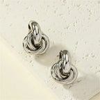 Knot Hoop Earrings(24k gold plated)