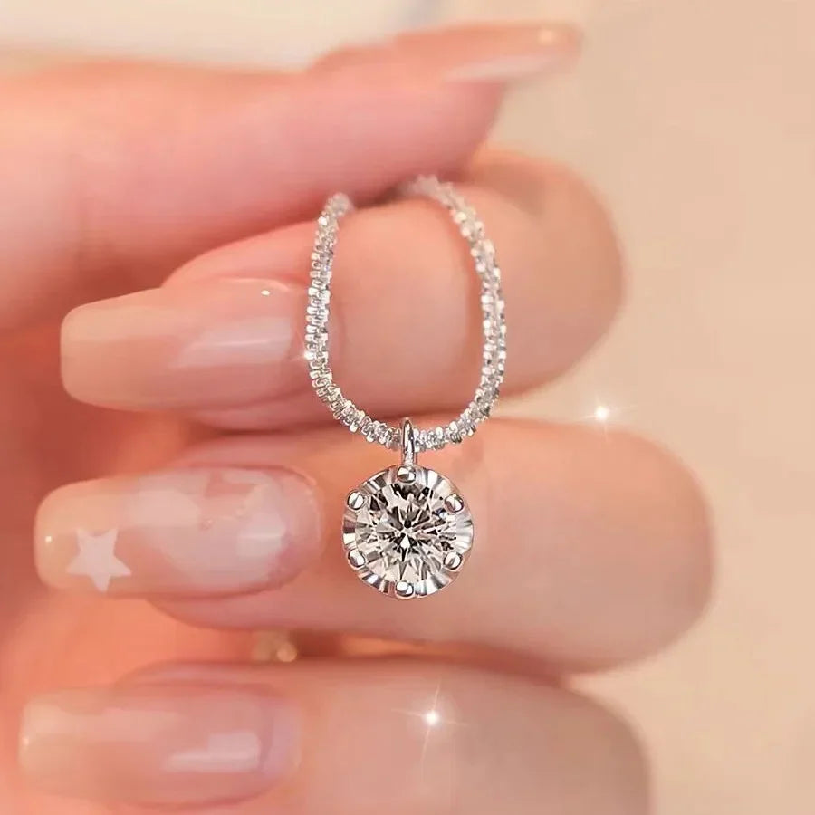 Crystal Zircon diamond Round Retro Simple Necklace Complete set