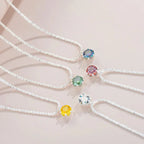 Crystal Zircon diamond Round Retro Simple Necklace Complete set