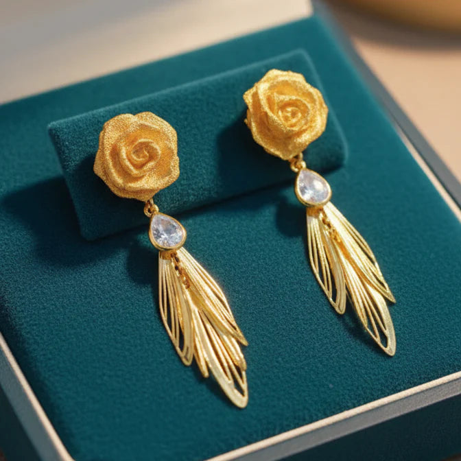 14 k rose earring