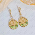 Shiny Zircon Earrings For Women 18K Gold Plated
