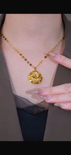 Mesh Zircon necklace(18k gold)