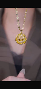 Mesh Zircon necklace(18k gold)