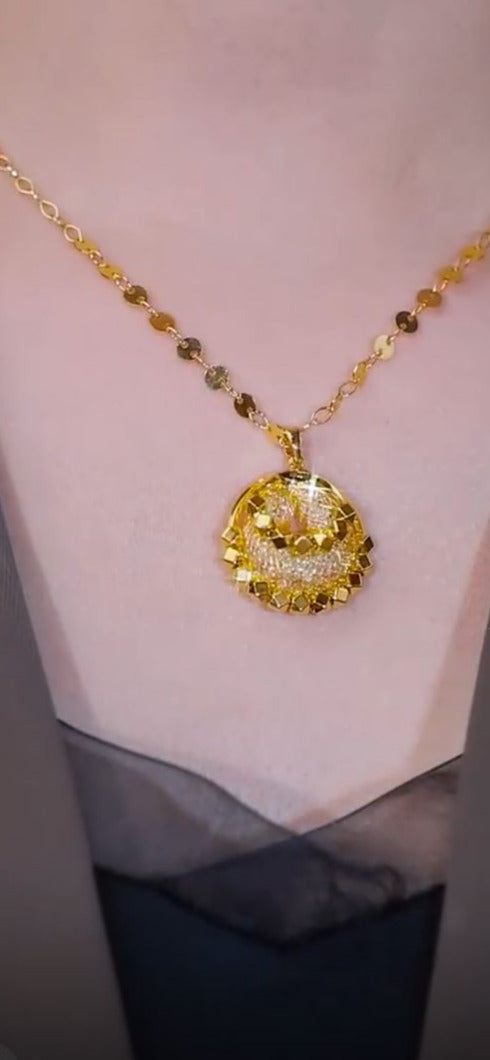 Mesh Zircon necklace(18k gold)