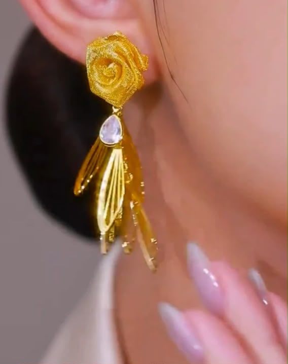 14 k rose earring