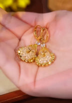 Mesh crystal zircon earrings(24k gold plated)