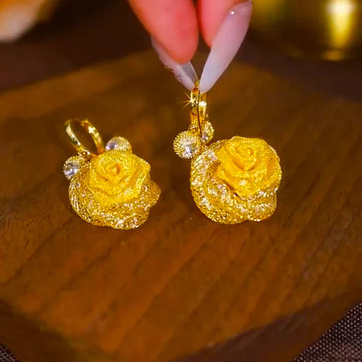 14k gold rose flower
