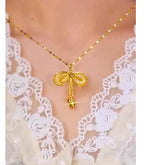 14 k Gold Bow Necklace